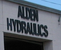 Alden Hydraulics door sign
