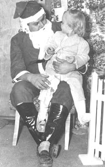 Walter Jeske (dad) Santa and daughter Mariana Jeske in 1952
